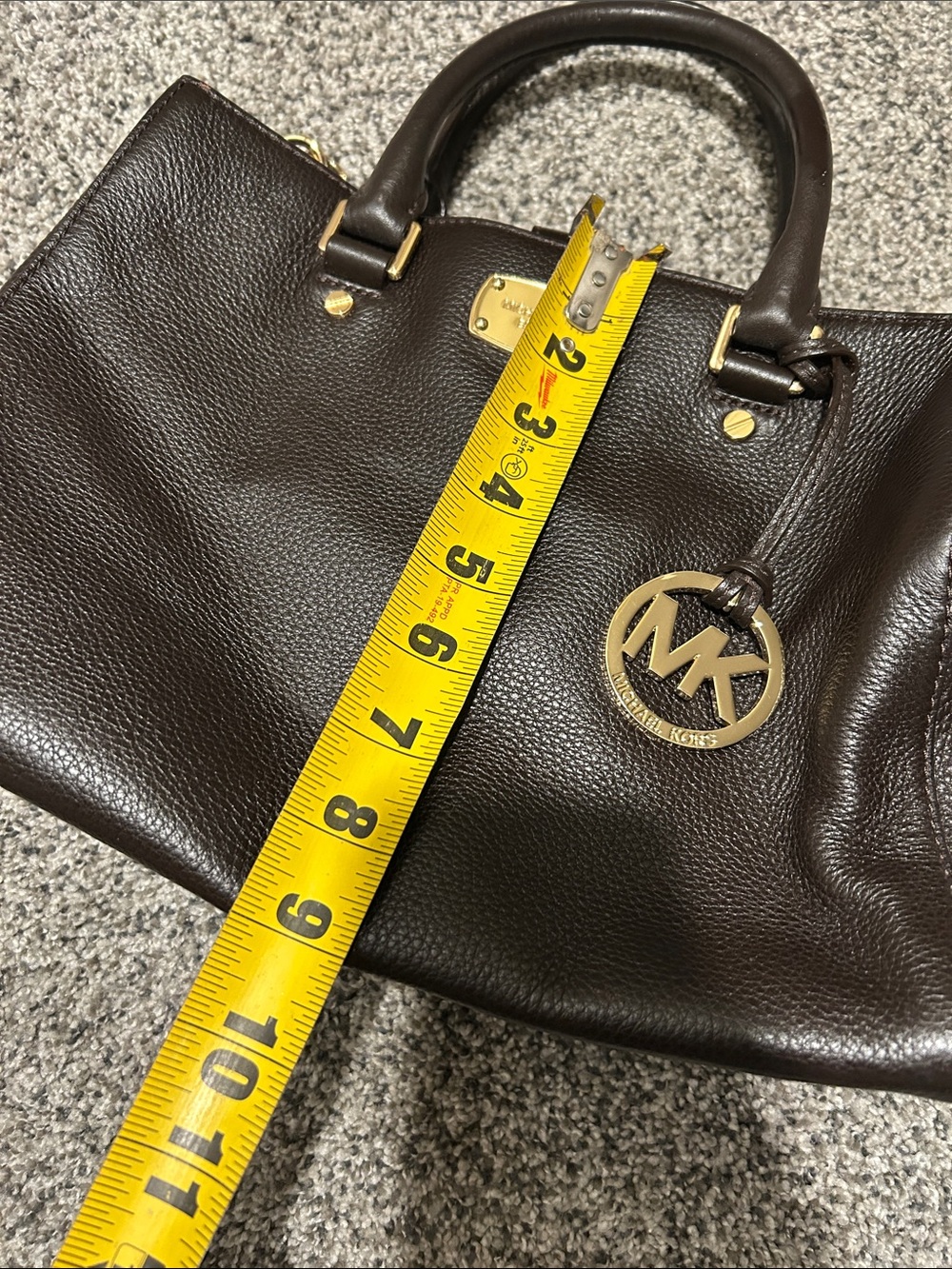 *on hold* MICHAEL KORS Sutton Top Handle Satchel Handbag Saffiano Leather Brow - Picture 10 of 10